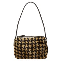 Dolce & Gabbana Houndstooth Schwarz und Brown Baguette
