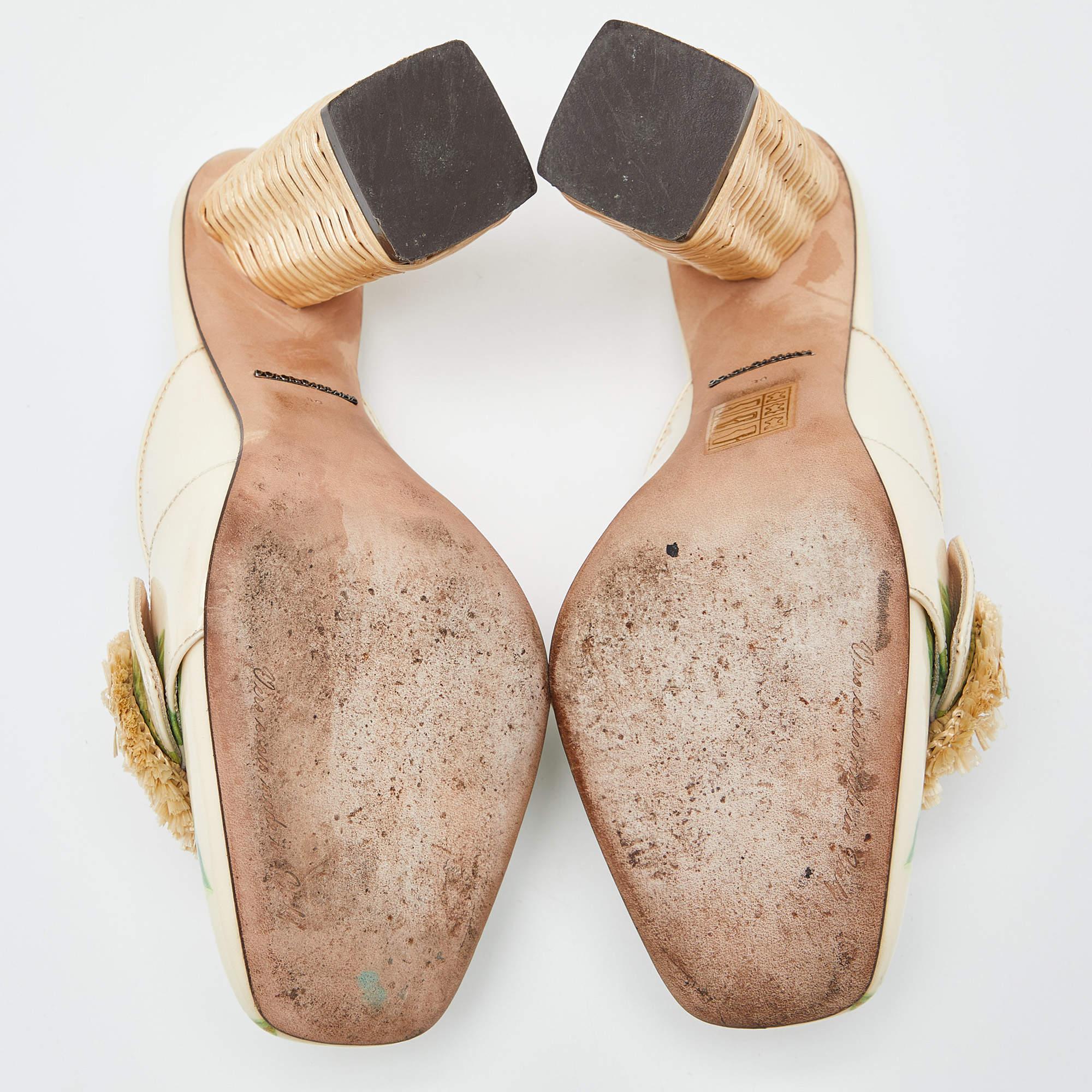 Dolce & Gabbana Hydrangea Print patent Leather Jackie Mules 3