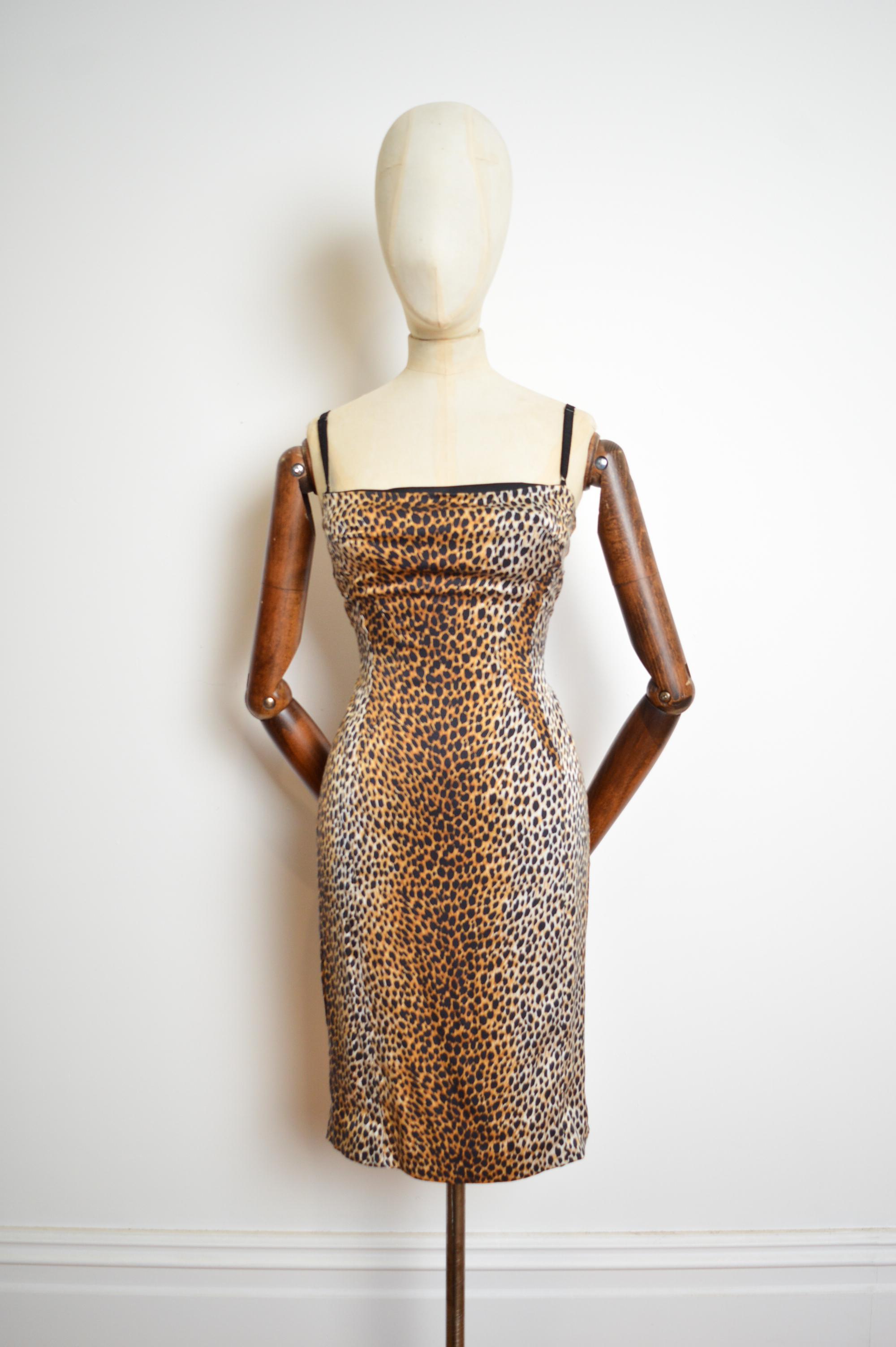 Dolce & Gabbana Iconic Leopard Cheetah print Silk Corset fitted Bodycon Dress 2
