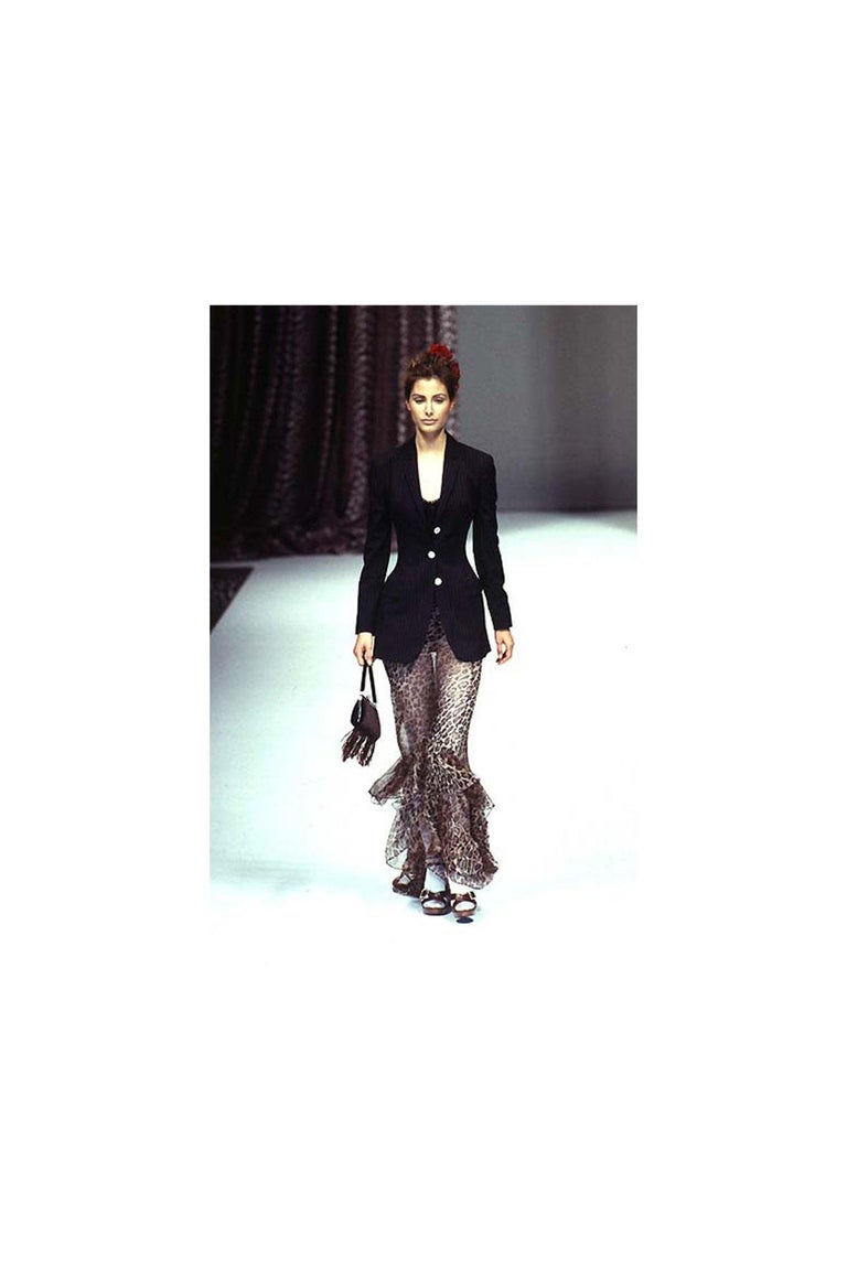 Black Dolce & Gabbana Iconic Leopard Print Maxi Skirt 1997