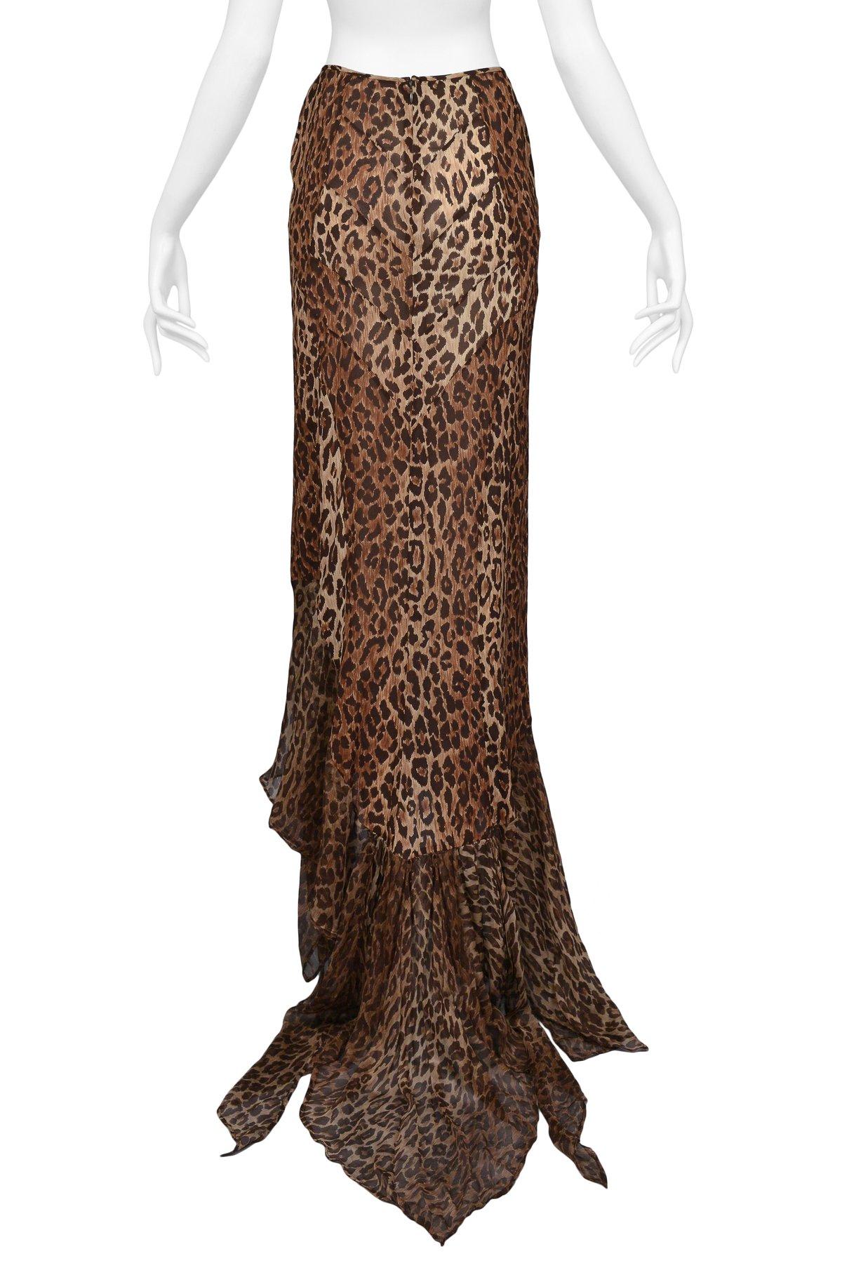 Black Dolce & Gabbana Iconic Leopard Print Maxi Skirt 1997