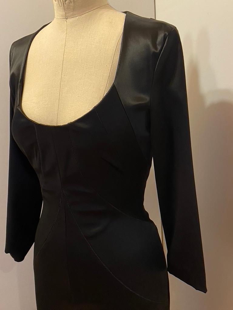     Dolce & Gabbana Iconic signature black-satin spandex form-fitting 'Nicole Kidman silhouette' 