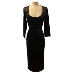 Used Dolce & Gabbana Iconic Signature Black Satin Form-Fitting "Hook & Eye" Dress