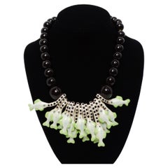 Dolce & Gabbana Inspired Vintage Parrot Pearls Fish Ceramic Beaded Necklace