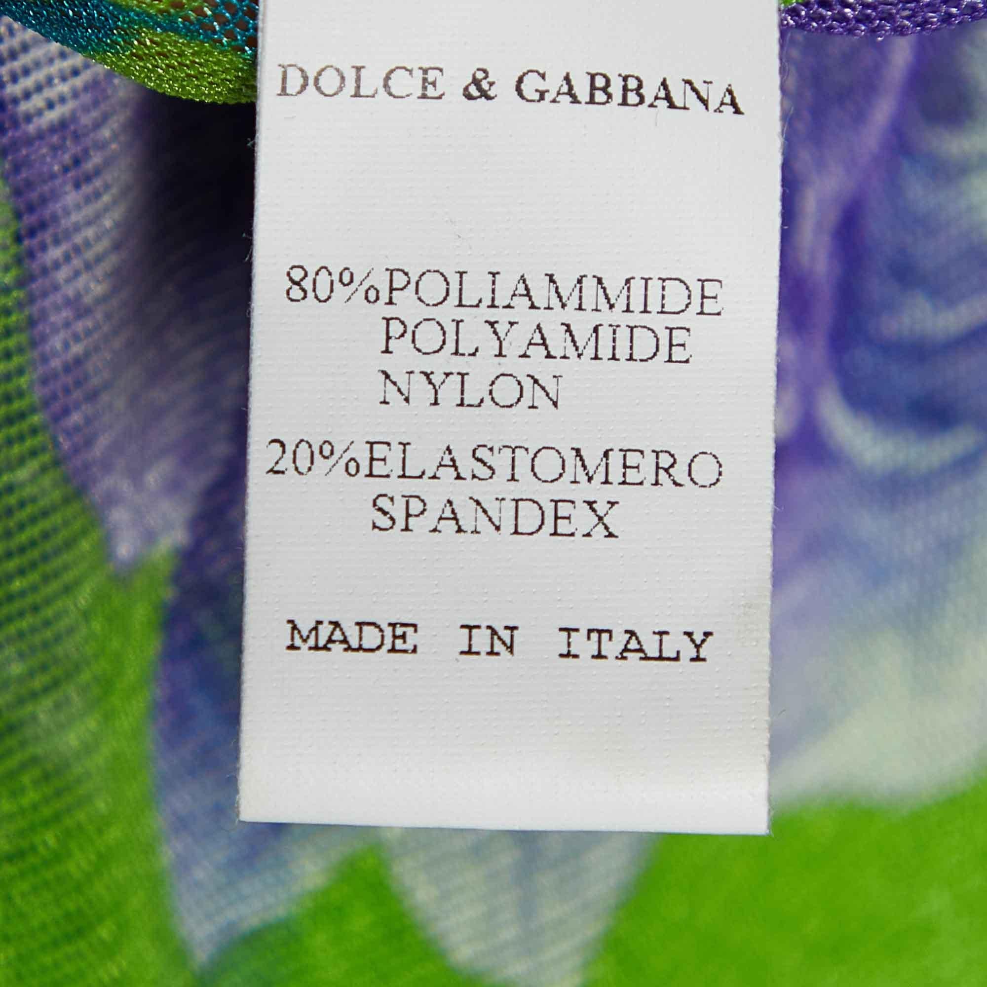Donna Dolce & Gabbana Intimo Top verde con stampa floreale S in vendita