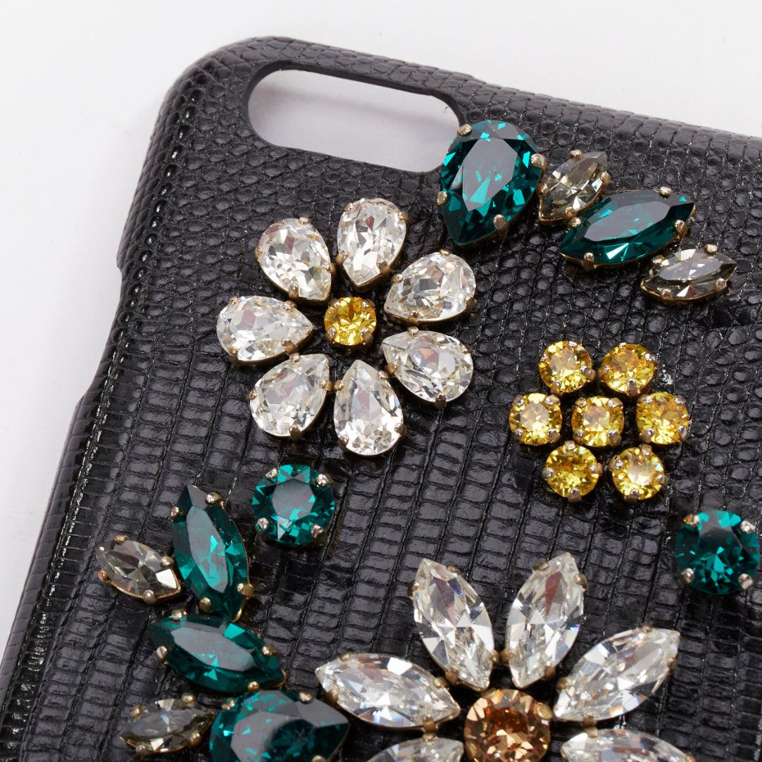 Dolce & Gabbana IPhone 6 noir cuir jaune vert strass cristal étui État moyen - En vente à Hong Kong, NT