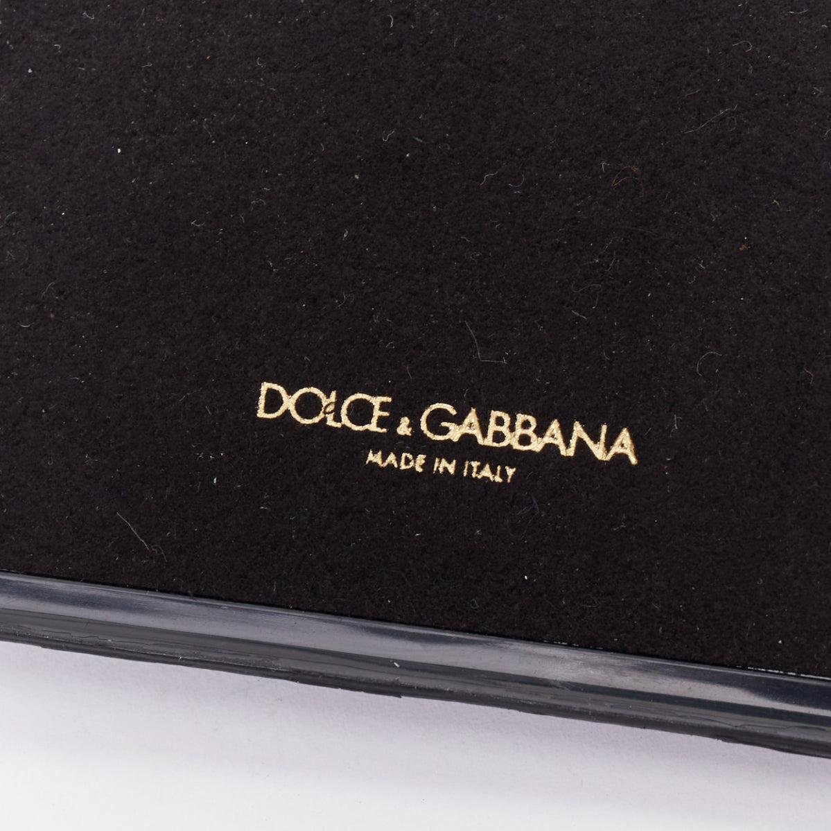 Dolce & Gabbana IPhone 6 noir cuir jaune vert strass cristal étui en vente 1