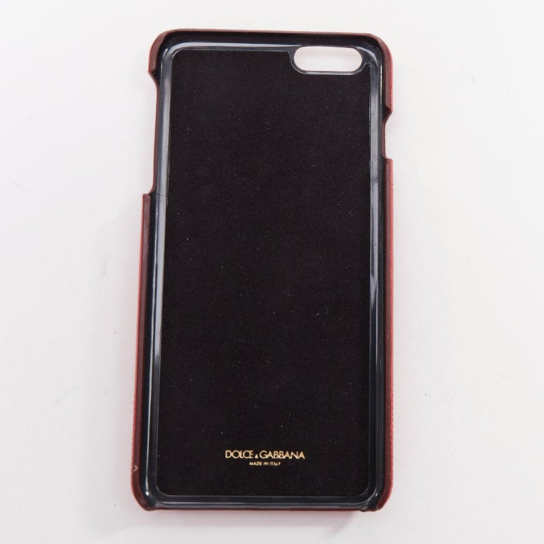 DOLCE GABBANA Iphone 6 red leather green yellow floral crystal cover case  For Sale at 1stDibs