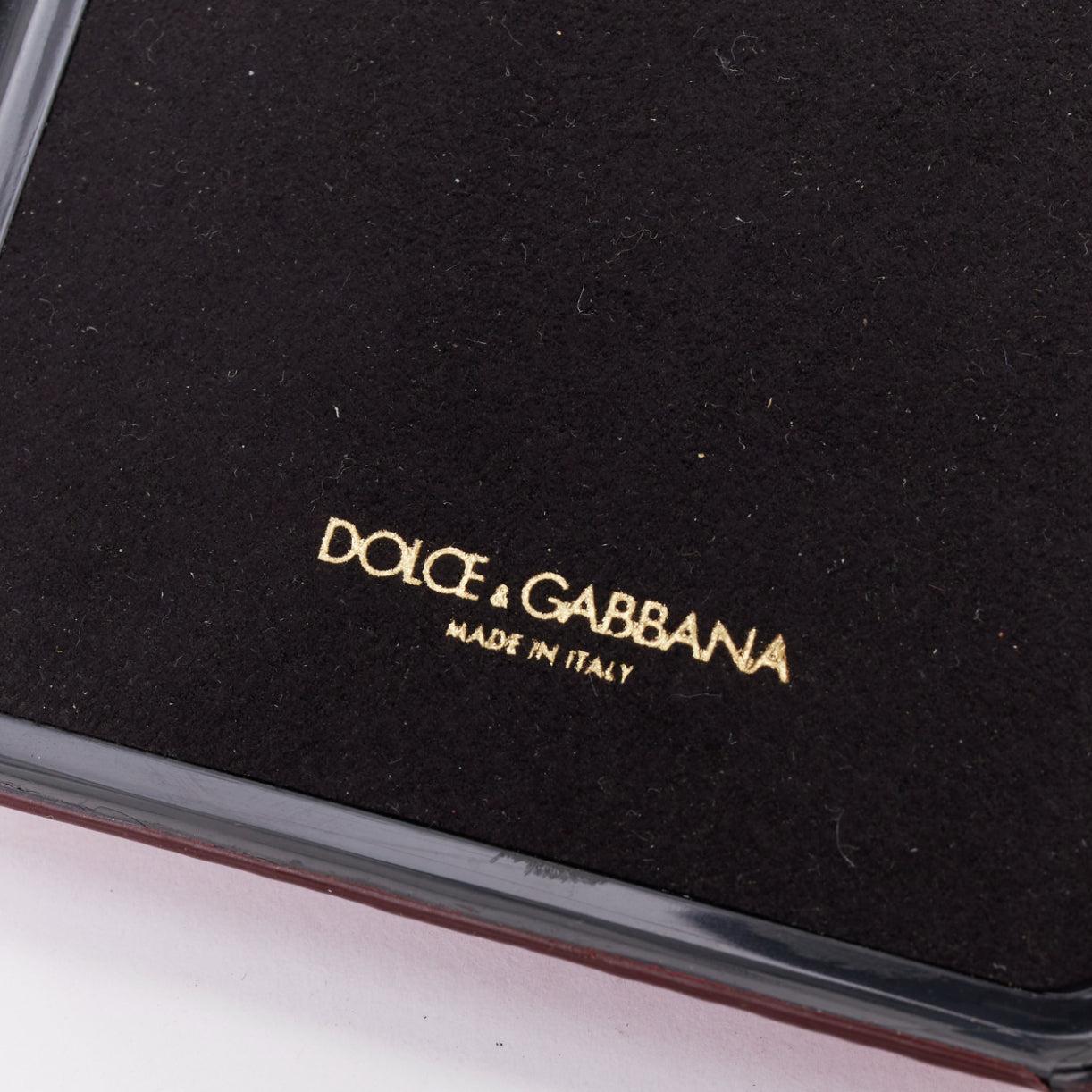 DOLCE GABBANA Iphone 6 rouge cuir vert jaune floral cristal étui Pour femmes en vente
