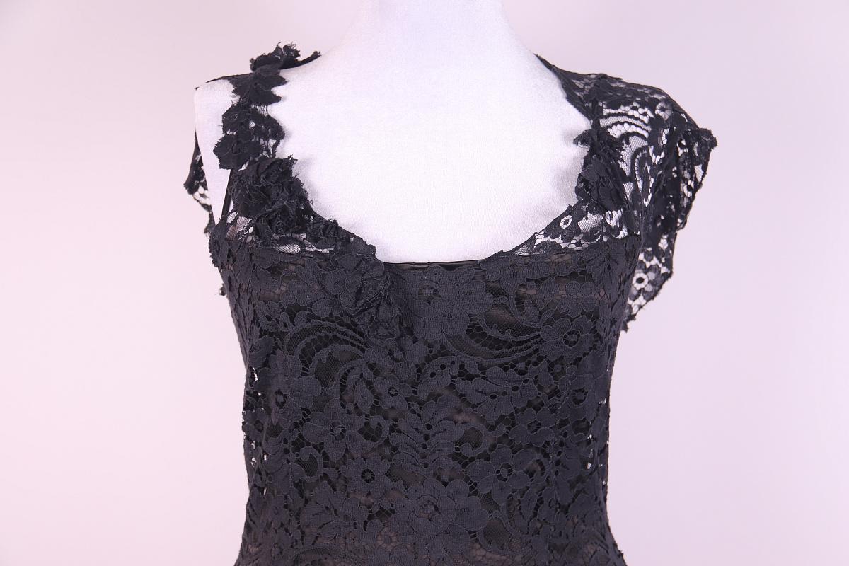 Women's Dolce & Gabbana Italy. Black Acetate Blend Lace Pattern Dress For Sale