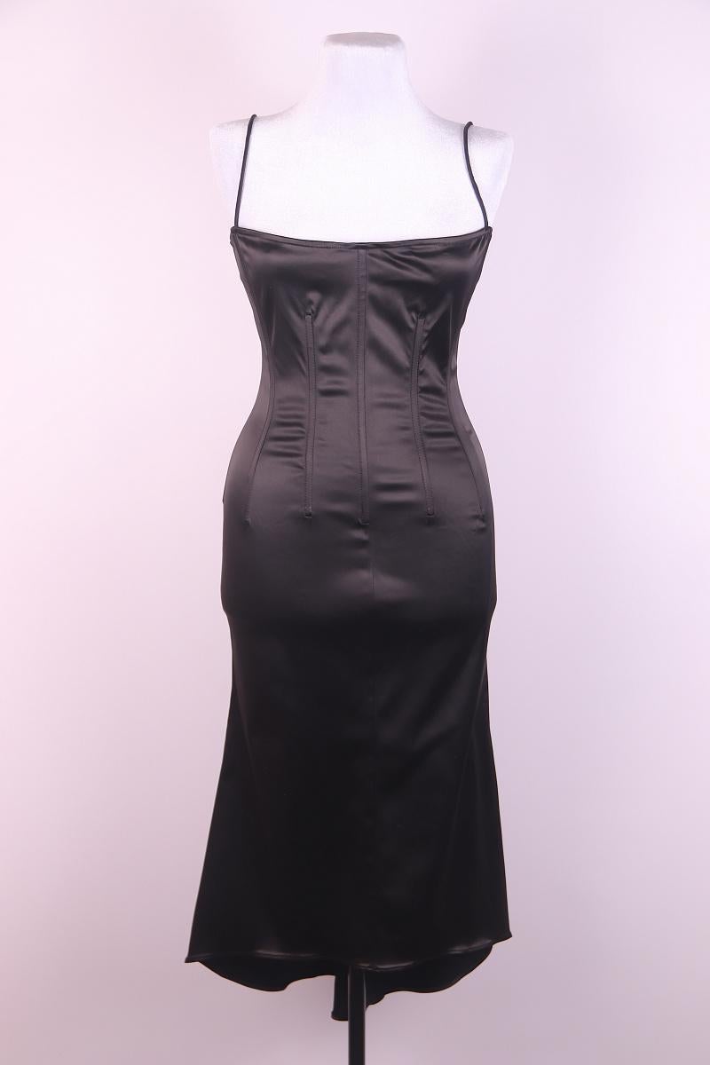 Dolce & Gabbana Italy. Black Acetate Blend Lace Pattern Dress For Sale 1