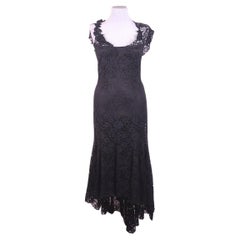 Dolce & Gabbana Italy. Black Acetate Blend Lace Pattern Dress