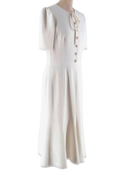 Dolce & Gabbana Ivory Button Down Crepe Tea Dress - Size S