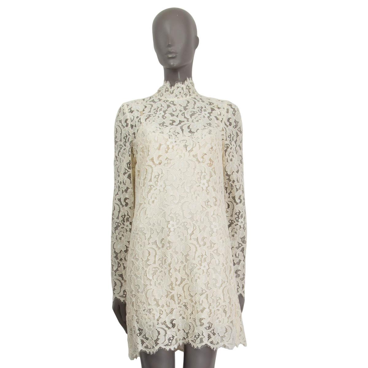 black lace mock neck dress