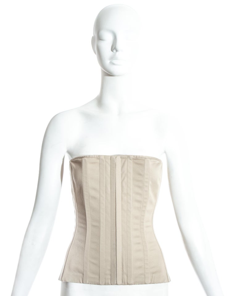 Dolce and Gabbana ivory cotton bustier corset, c. 1990s at 1stDibs