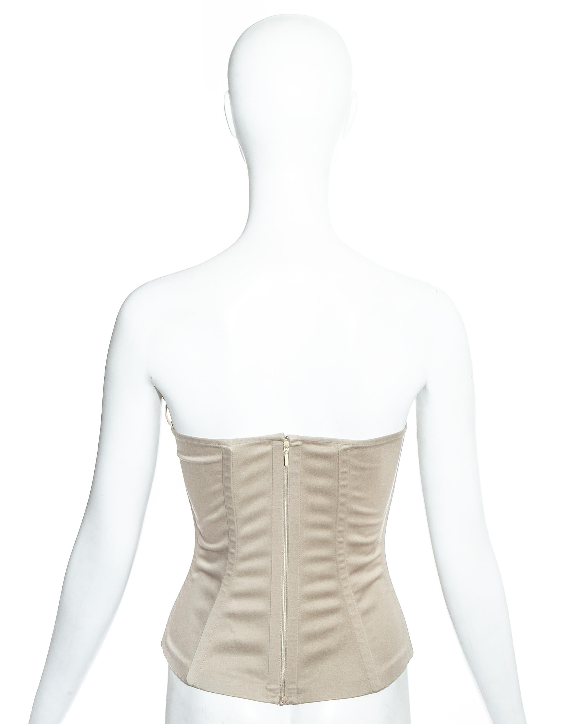 Dolce & Gabbana ivory cotton bustier corset, c. 1990s In Excellent Condition In London, GB