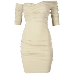 Dolce & Gabbana ivory cotton jersey bodycon dress and crop top set, ss 1991
