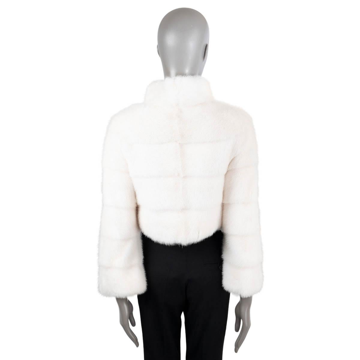 Women's DOLCE & GABBANA ivory CROPPED MINK FUR Jacket 40 S For Sale