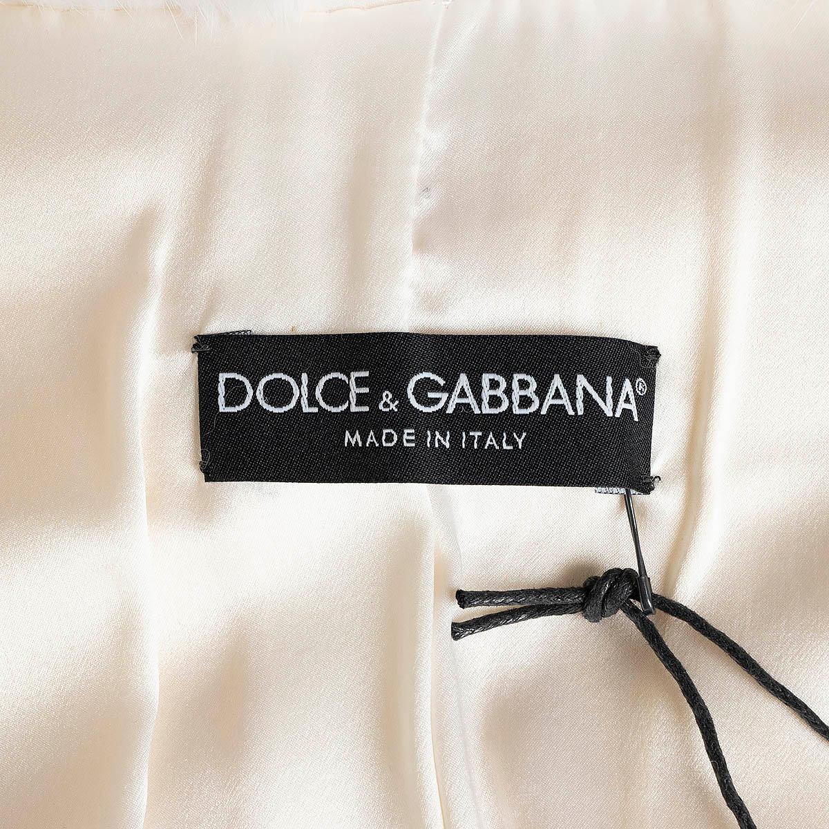 DOLCE & GABBANA ivory CROPPED MINK FUR Jacket 40 S For Sale 2