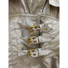 Dolce & Gabbana Ivory Fitted Trench Coat with Cape Overlay, Sz IT 40