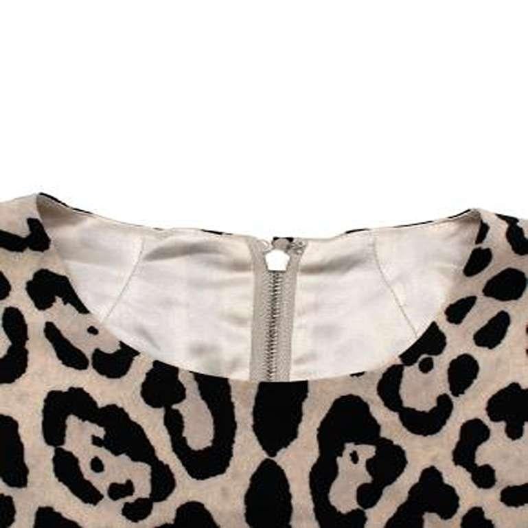 Women's Dolce & Gabbana ivory leopard print silk charmeuse shift dress For Sale
