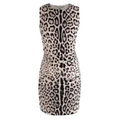 Dolce & Gabbana ivory leopard print silk charmeuse shift dress