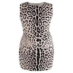 Dolce & Gabbana ivory leopard print silk charmeuse shift dress