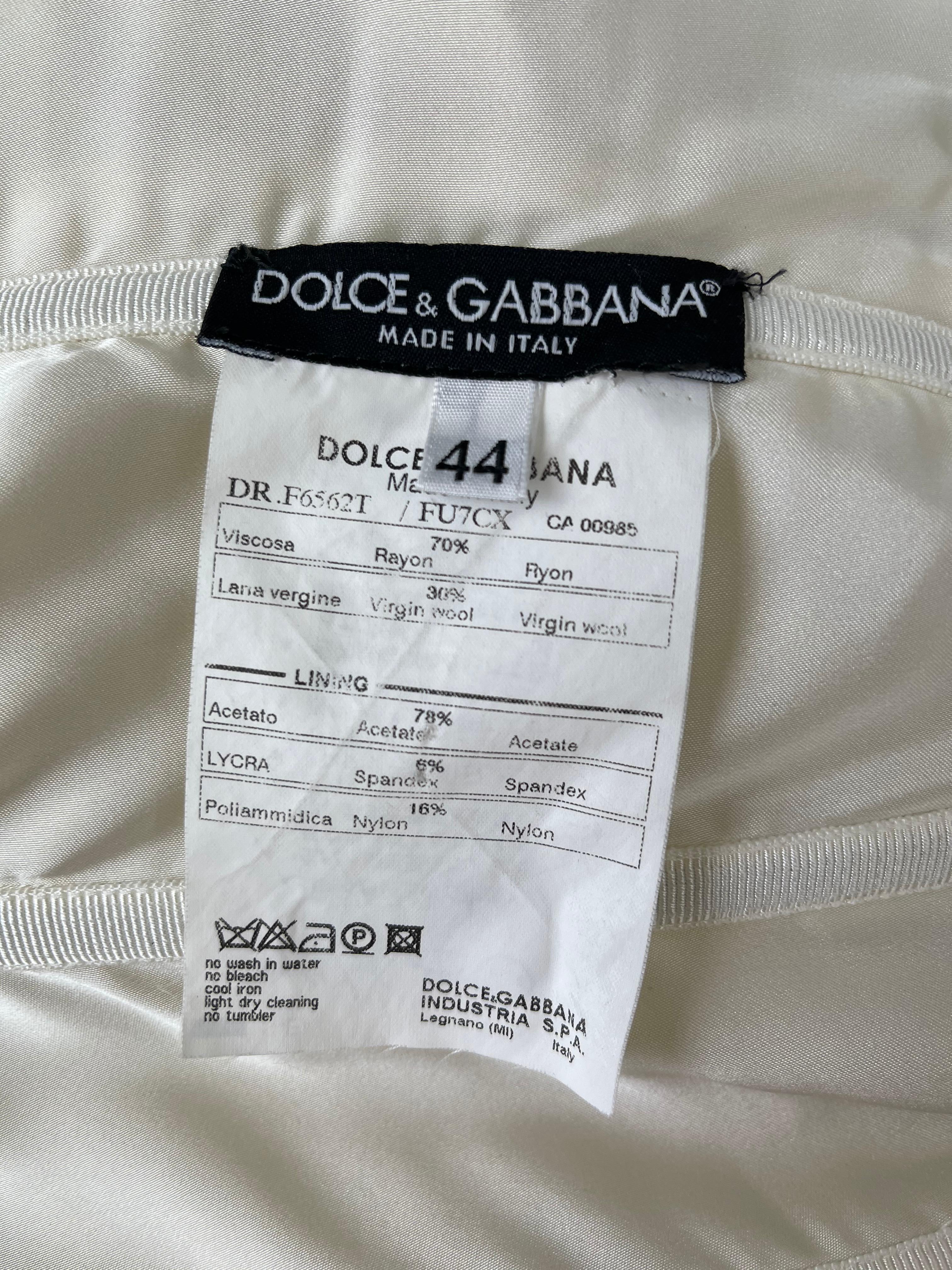 Dolce & Gabbana Ivory Party Dress with Corset Construction 7