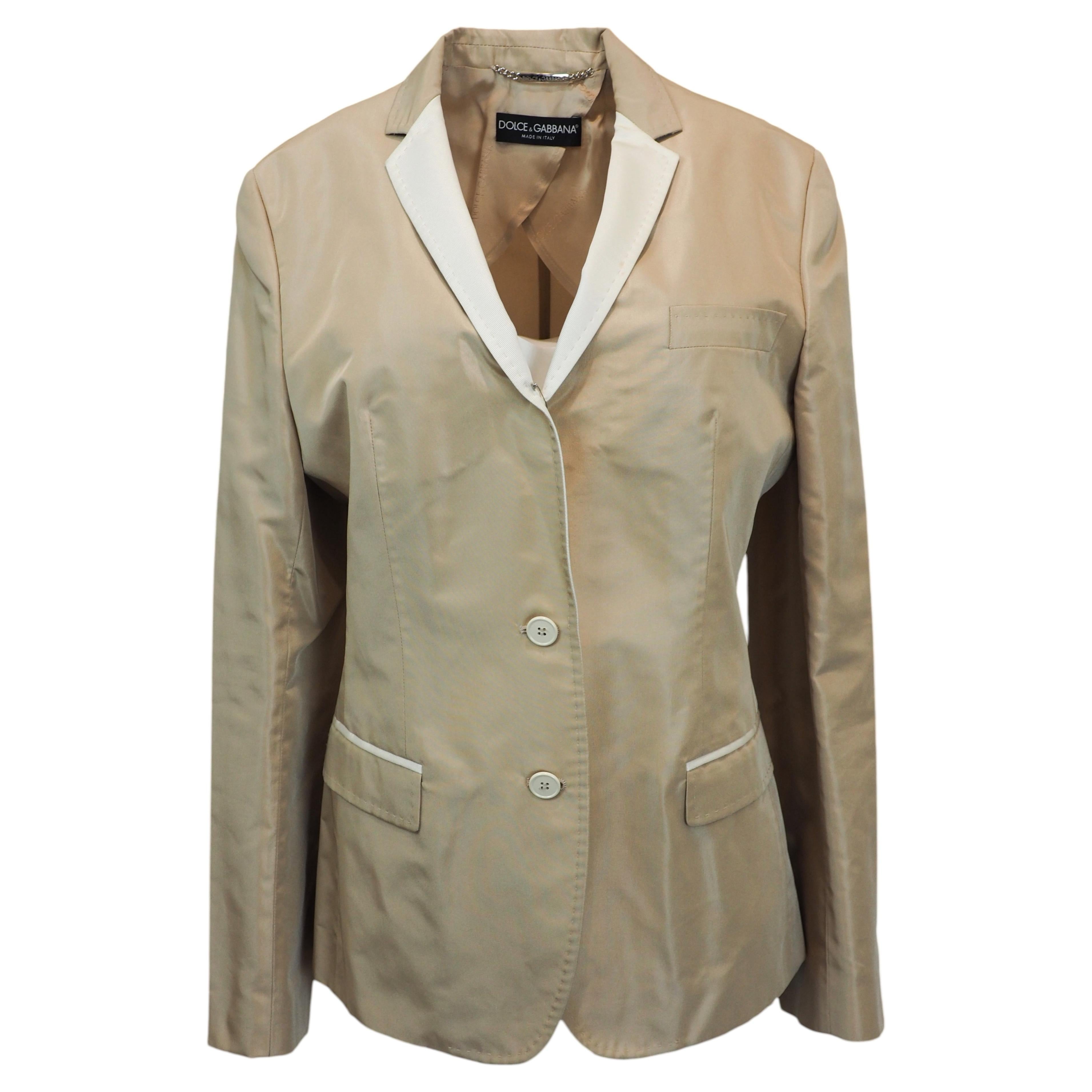 Veste de smoking en satin ivoire Dolce & Gabbana en vente