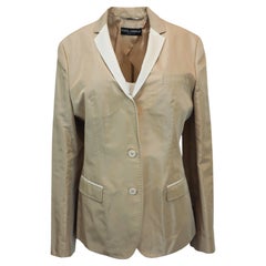 Dolce & Gabbana Ivory Satin Tuxedo Blazer