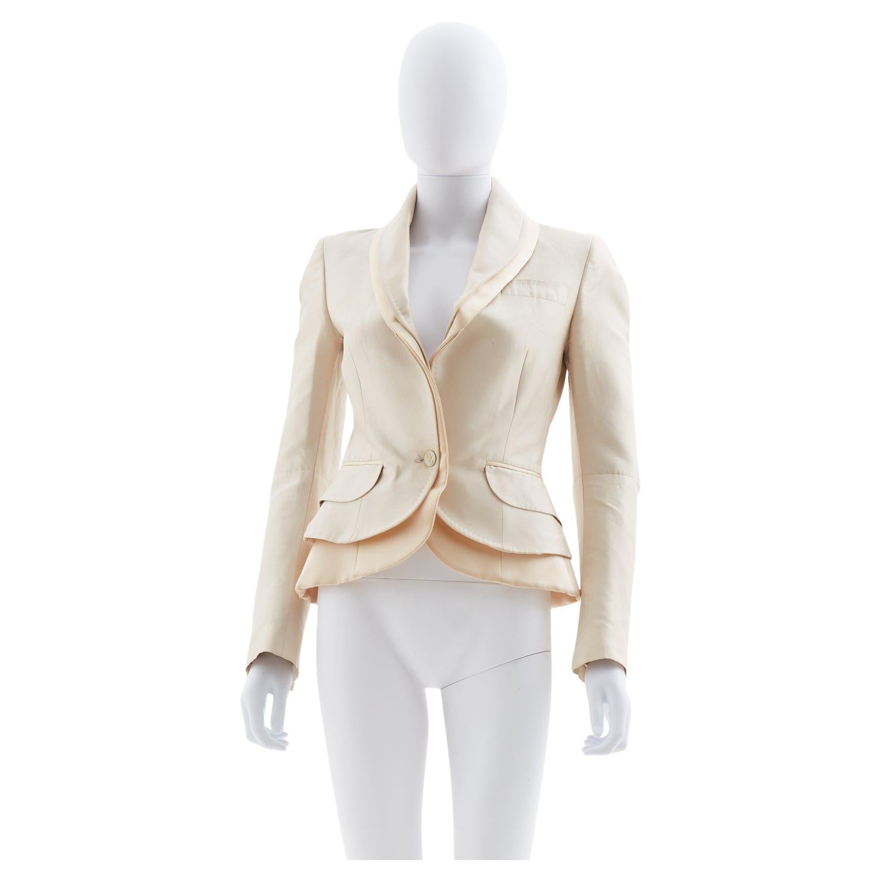 Dolce & Gabbana Ivory silk double layered jacket, ss 2005  For Sale