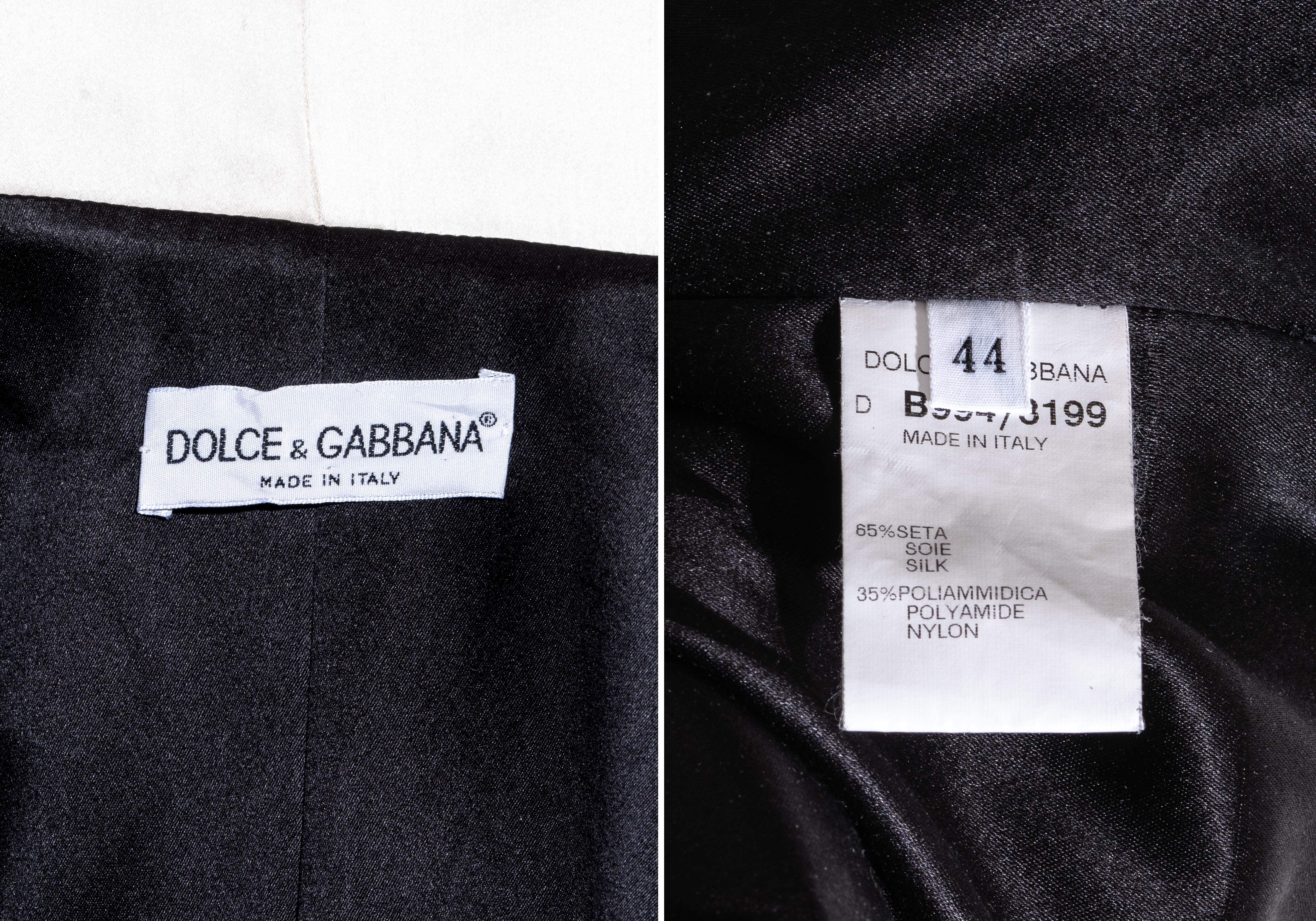 Dolce & Gabbana ivory silk hand-painted kimono dress coat, fw 1998 For Sale 4