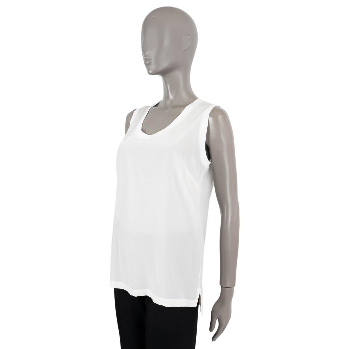 DOLCE & GABBANA ivory silk SEMI SHEER Tank Top Shirt 42 M In Excellent Condition For Sale In Zürich, CH