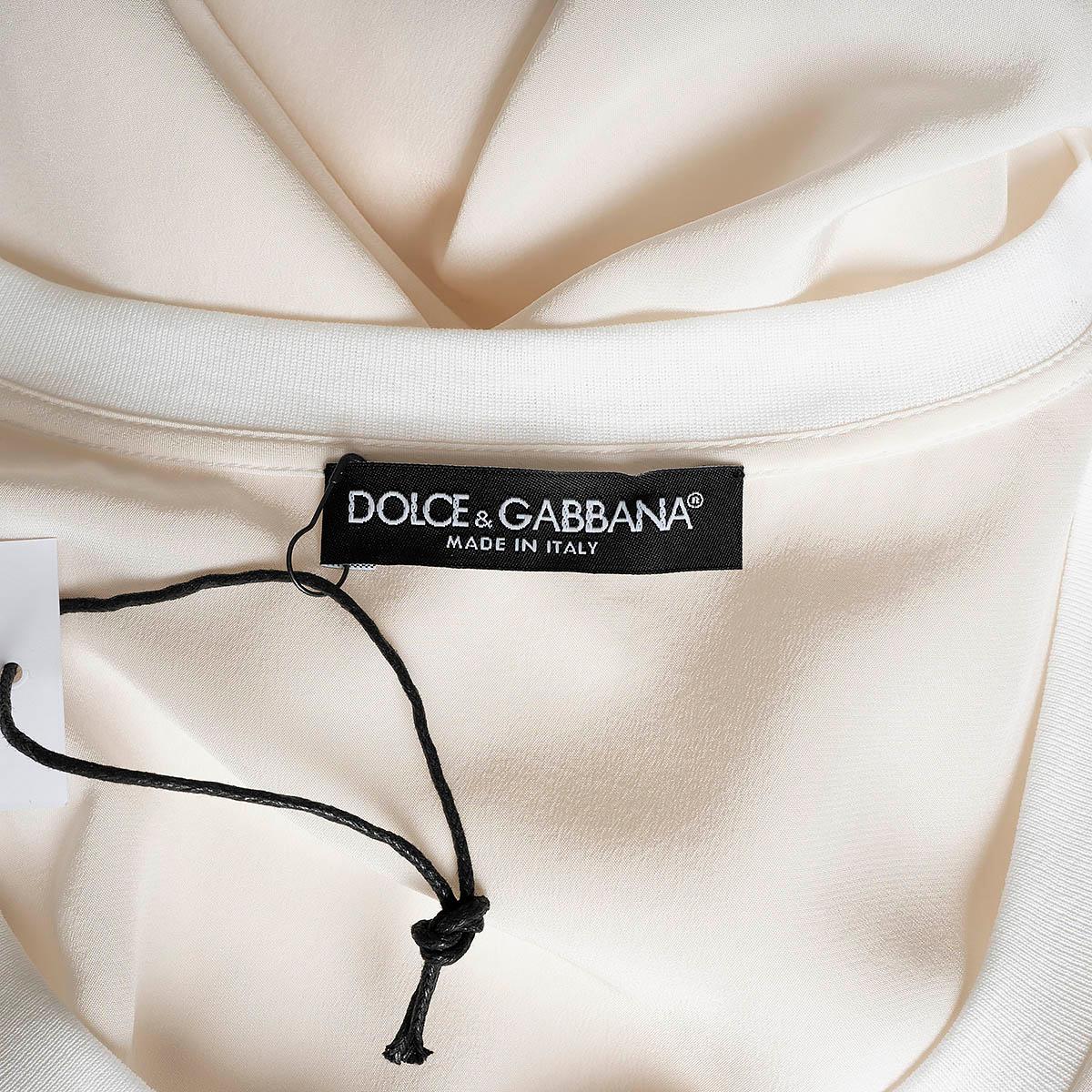 DOLCE & GABBANA ivory silk SEMI SHEER Tank Top Shirt 42 M For Sale 2