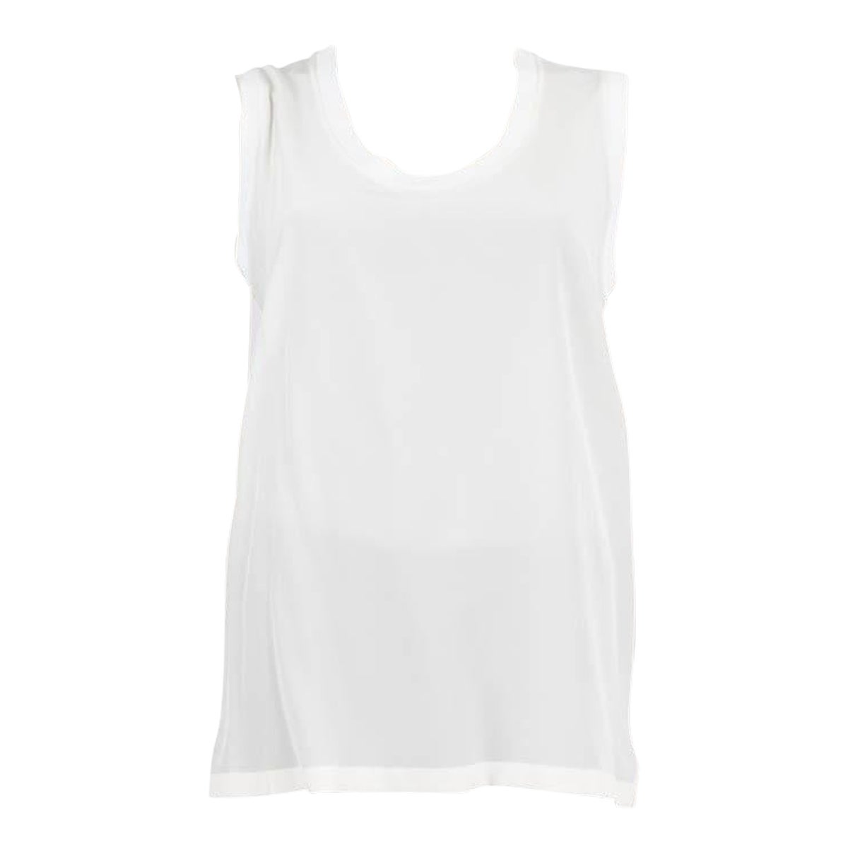 Dolce & Gabbana Canotta SEMI SHEER in seta avorio 42 M.