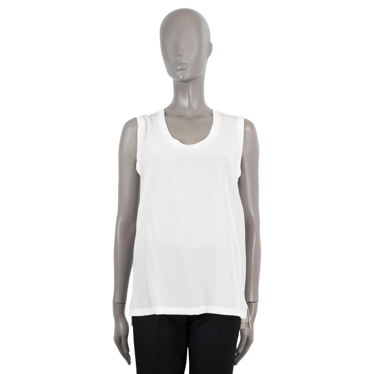 DOLCE & GABBANA ivory silk SEMI SHEER Tank Top Shirt 42 M For Sale