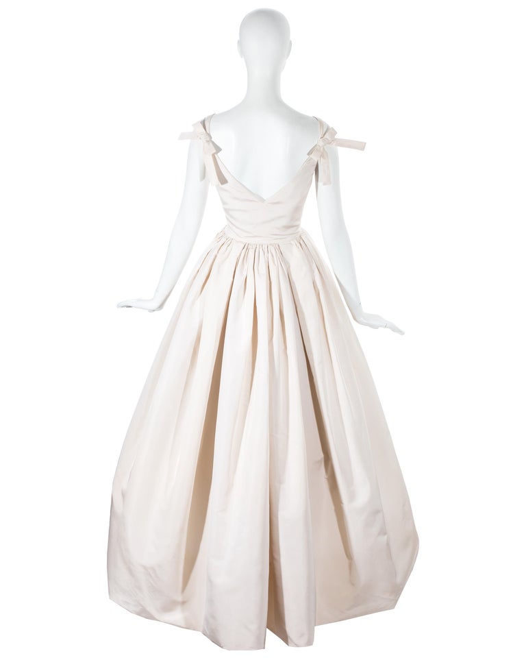 Dolce And Gabbana Ivory Silk Wedding Dress C 1980s For Sale At