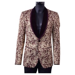 Dolce & Gabbana - Jacquard Blazer Gold Bordeaux 44