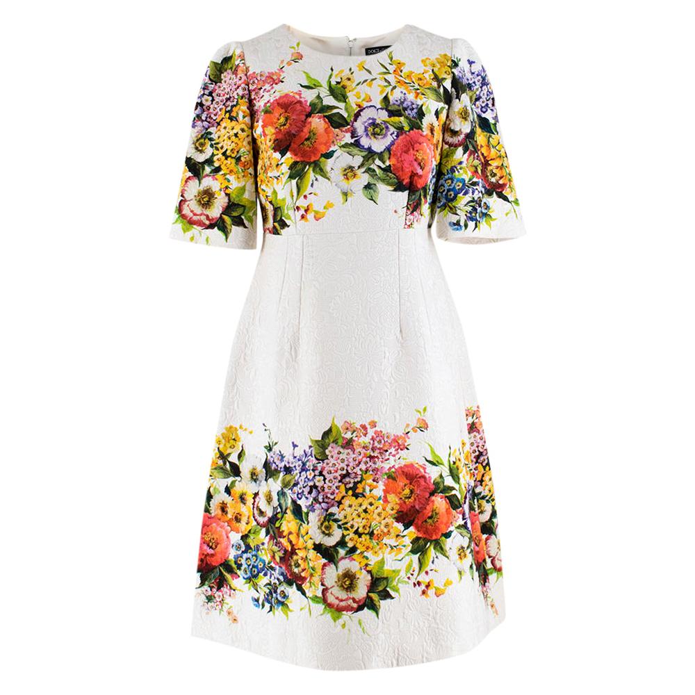 Dolce & Gabbana Jacquard Floral Print Dress - Size US 4