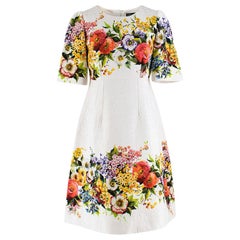 Dolce & Gabbana Jacquard Floral Print Dress - Size US 4