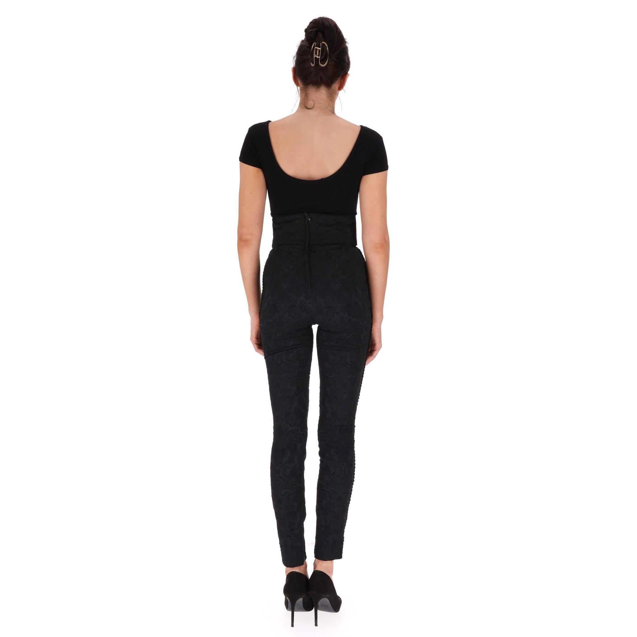 Dolce & Gabbana Jacquard High Waisted Trousers In New Condition For Sale In London, GB