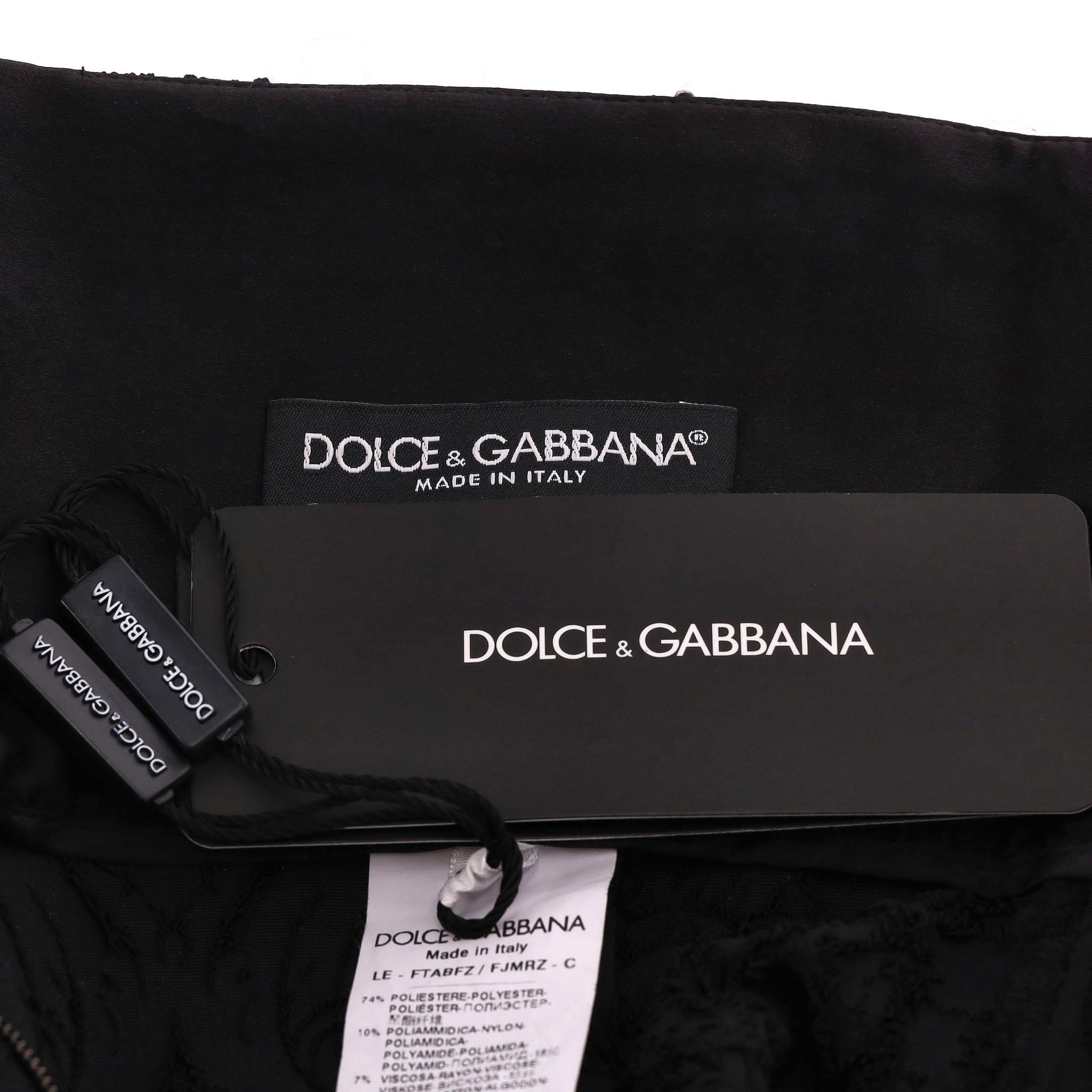 Dolce & Gabbana Jacquard High Waisted Trousers For Sale 2