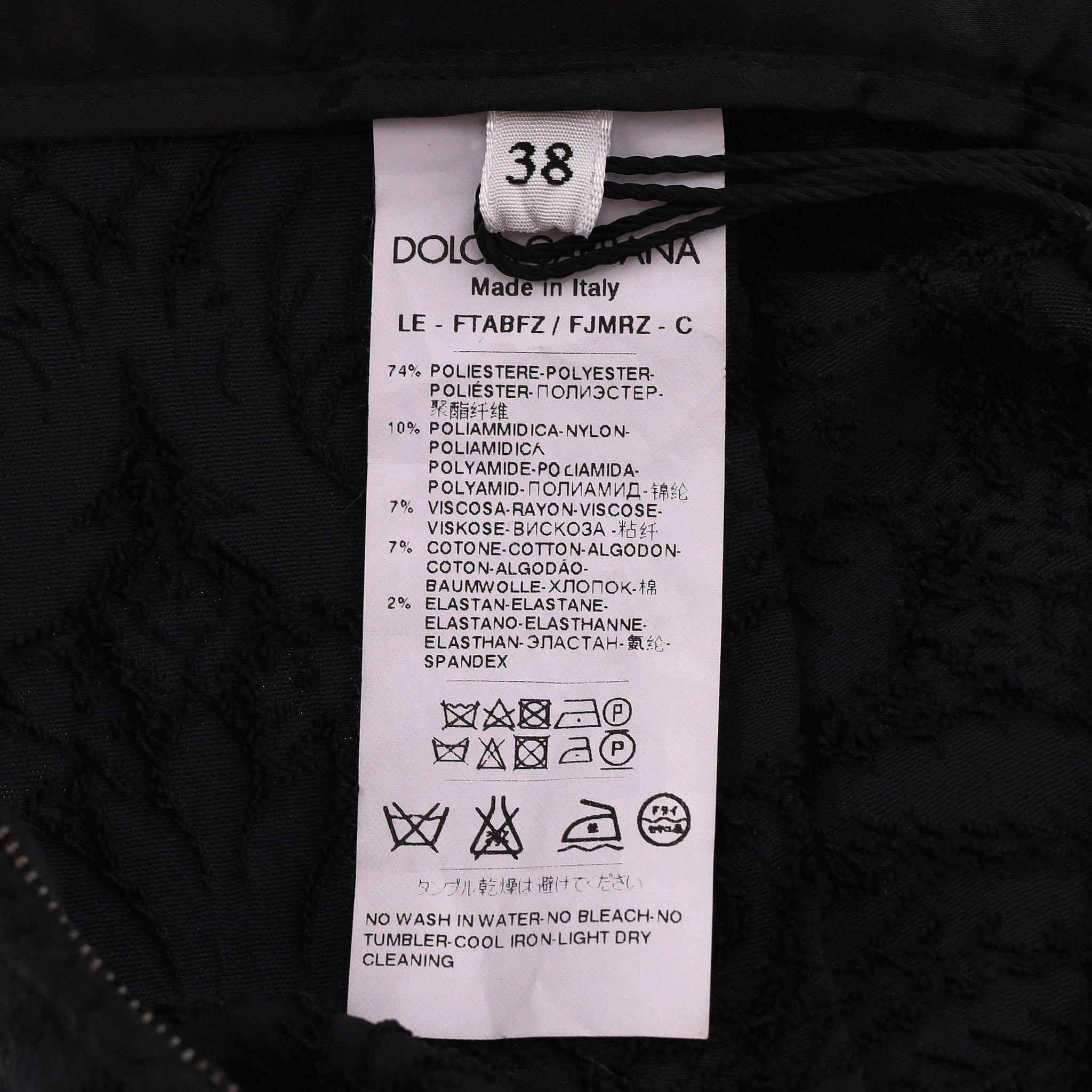 Dolce & Gabbana Jacquard High Waisted Trousers For Sale 3