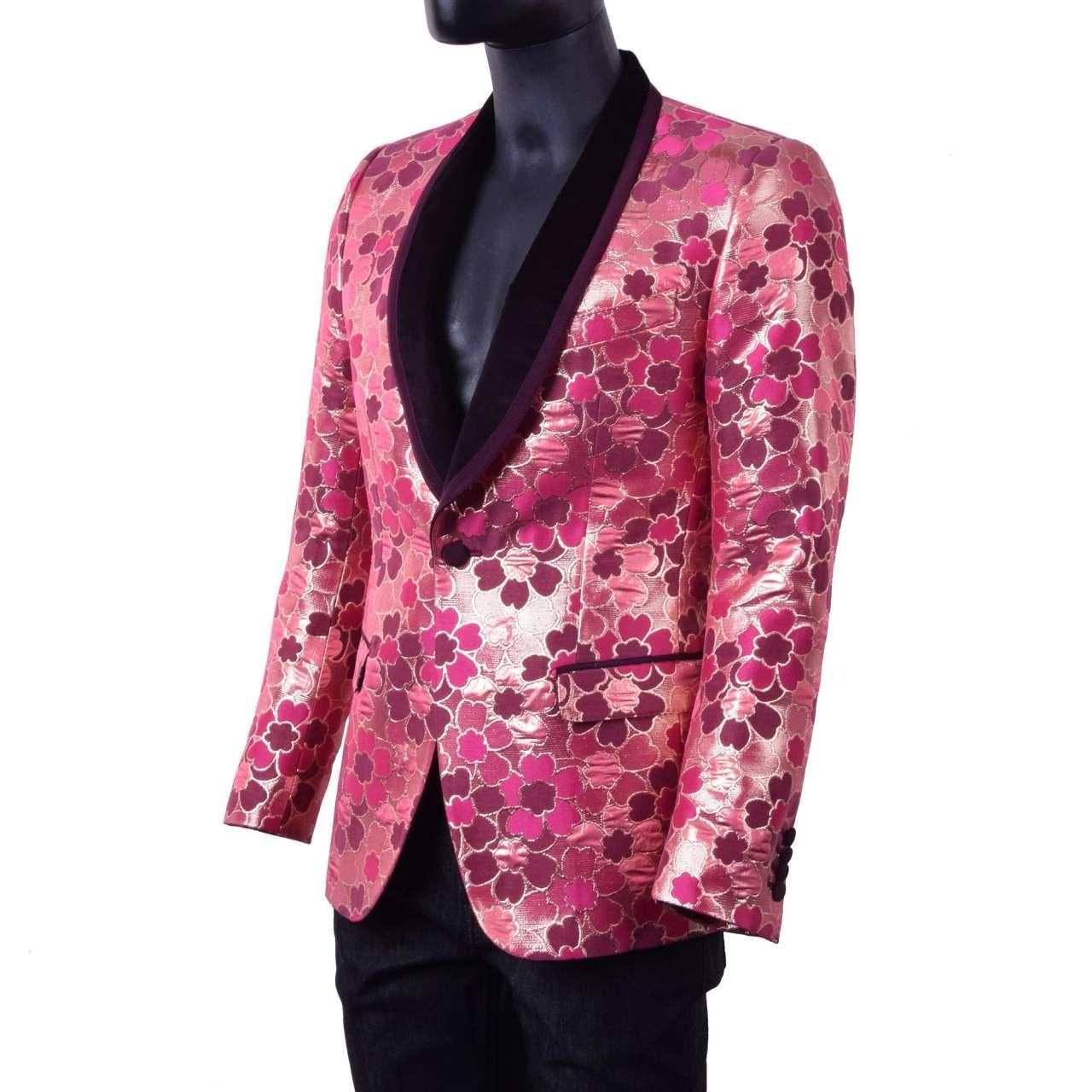 Men's Dolce & Gabbana - Jacquard Tuxedo Blazer Red Pink 44 For Sale
