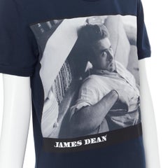 DOLCE GABBANA James Dean T-Shirt aus schwarzer Baumwolle mit Fotodruck M