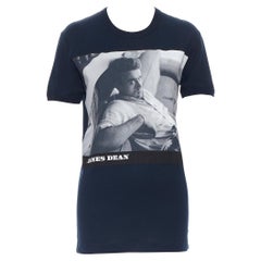 DOLCE GABBANA James Dean T-Shirt aus schwarzer Baumwolle mit Fotodruck M