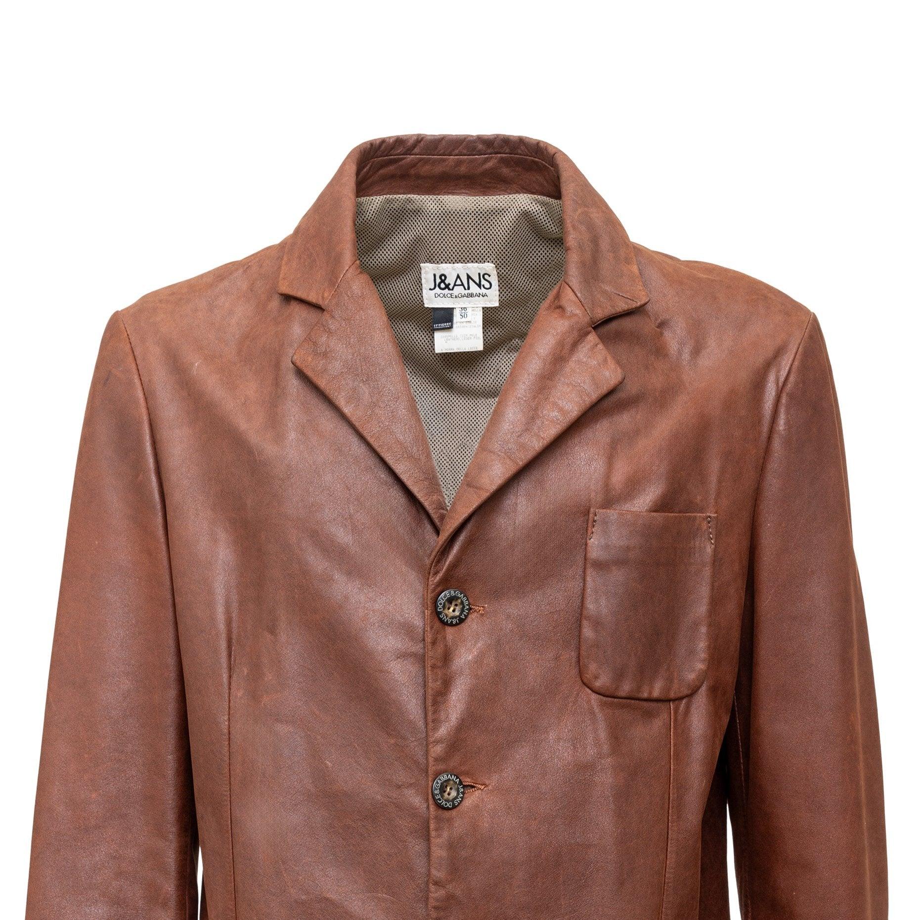 Brown Dolce & Gabbana J&ans Leather Jacket - '90s