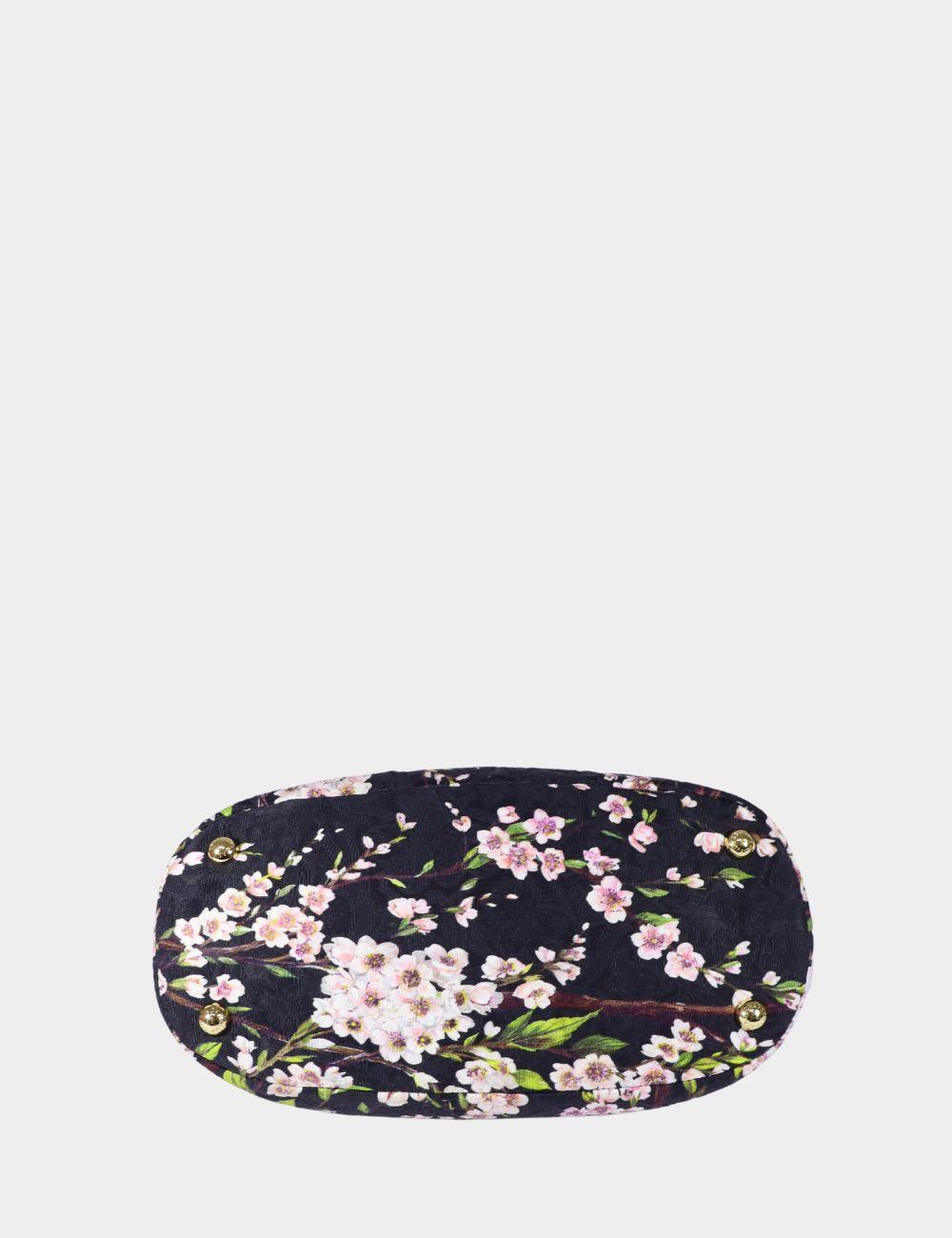 Black Dolce Gabbana Japanese Floral Cherry Blossom Shoulder Bag