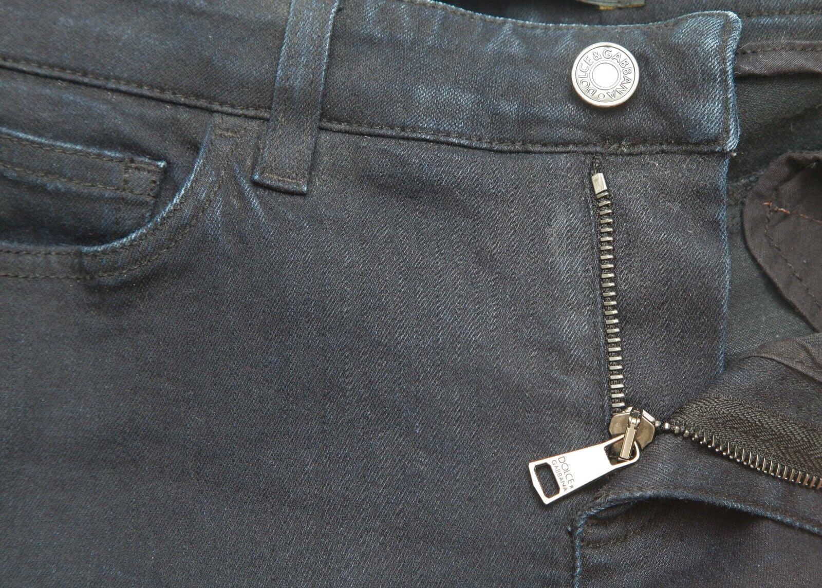 Black Dolce & Gabbana Jeans Denim PRETTY Dark Blue Wash Skinny Leg Ankle Low Rise 40 For Sale