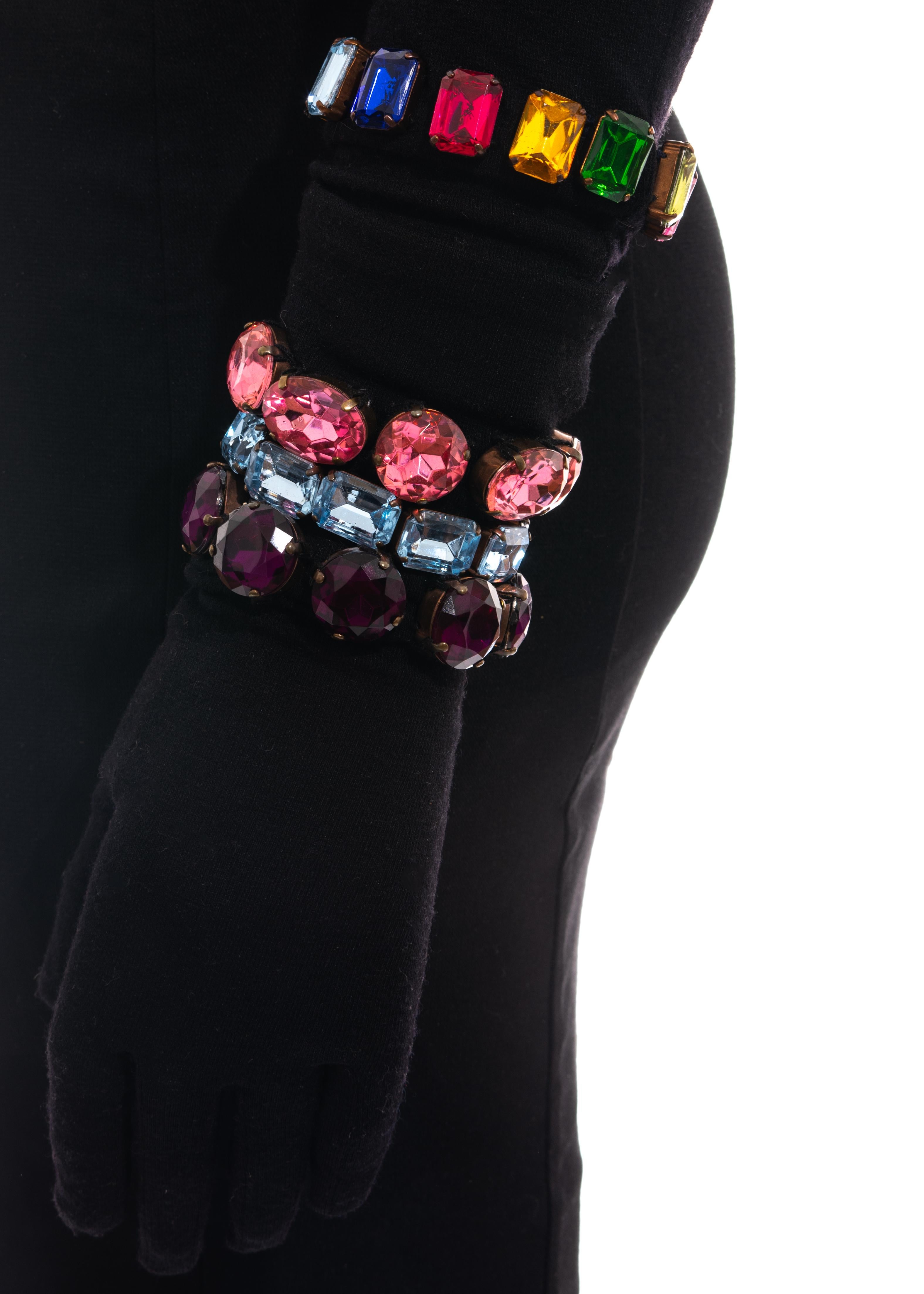 Dolce & Gabbana jewelled corset, mini skirt, shrug and gloves ensemble, fw 1991 1